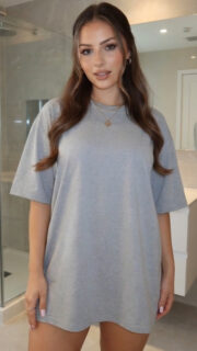 Grey Casual T-Shirt Dress Look