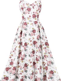 Floral Bustier Corset Dress Solid