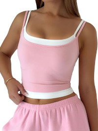 Layered Crop Tank Top Slim Fit