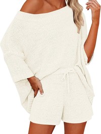 Off Shoulder Knit Lounge Set
