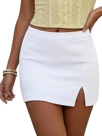 High Waisted Slit Mini Skirt