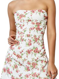 Floral Strapless Mini Dress