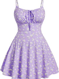 Floral Bow Tie Mini Dress